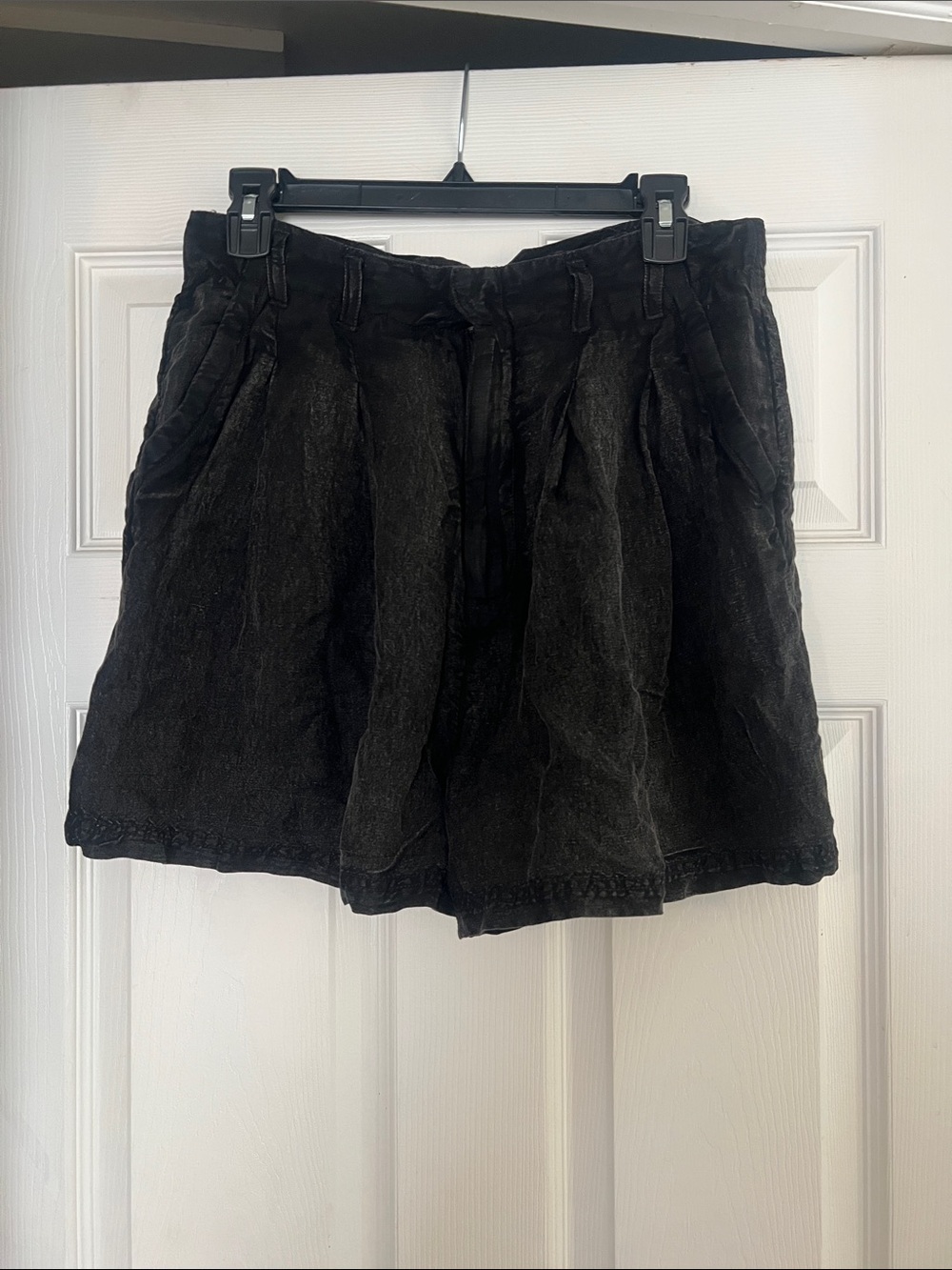 Free People Black High Waist Pleated Shorts